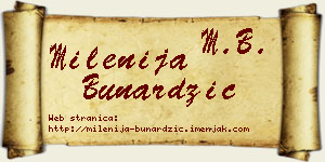 Milenija Bunardžić vizit kartica